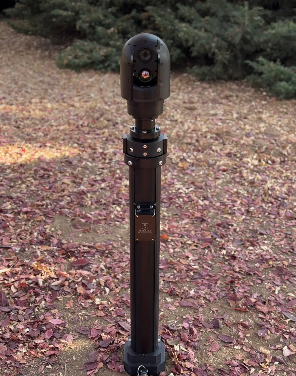 Electro-optical gimbal deployed on a mast, seen at full height