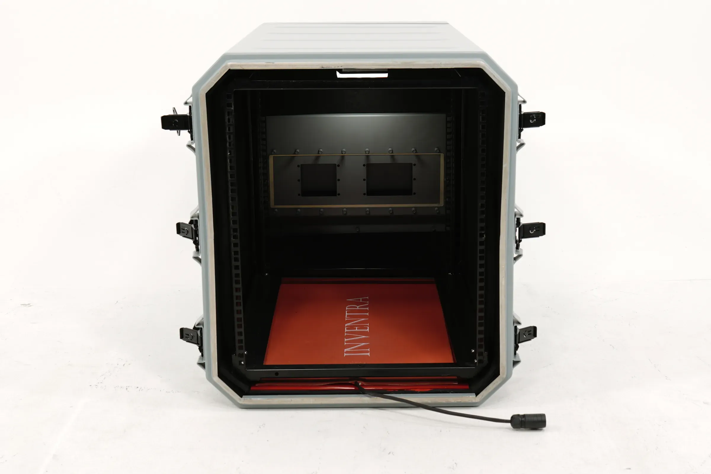 Mounting brackets and the orange floor plate