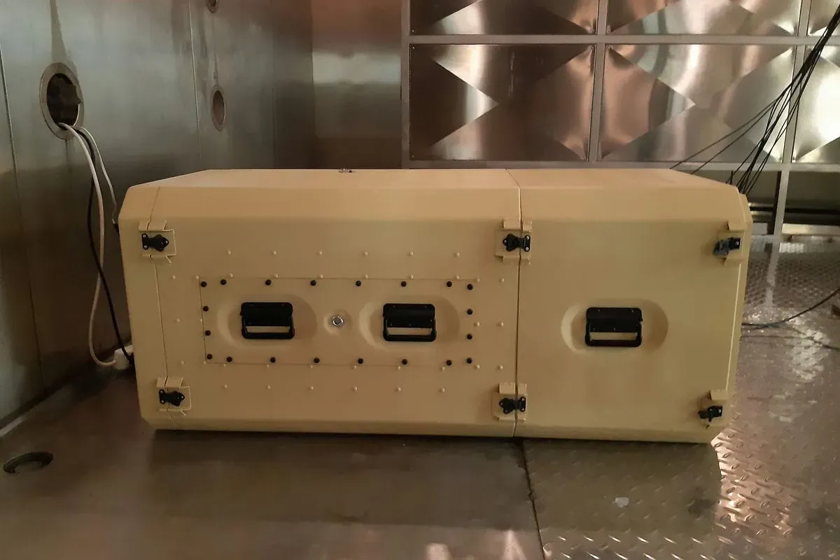 ACP20 on its side in the test chamber