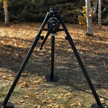 The tripod set up, column still down