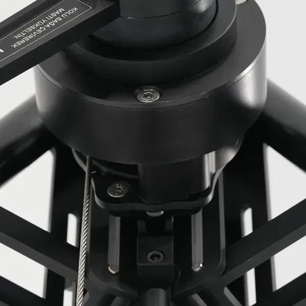 The hoist cable under the head