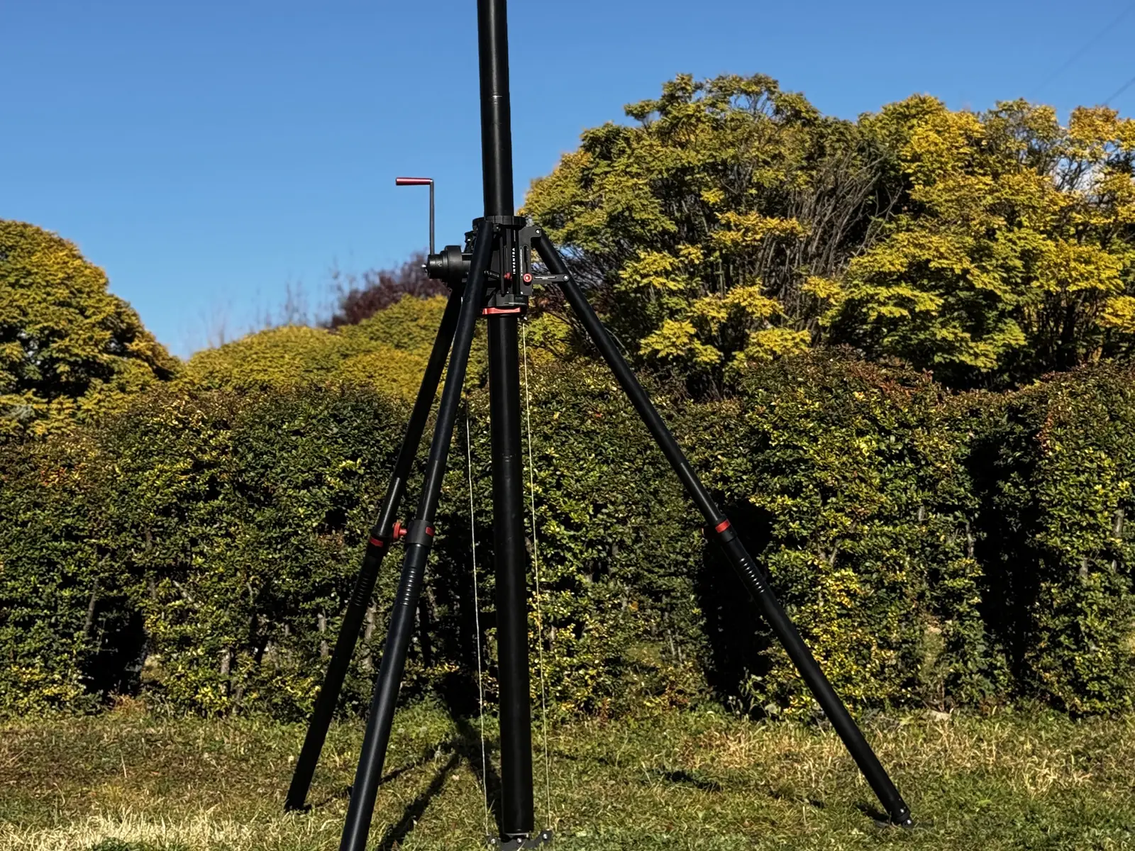 The same system set up outdoors without the transport case