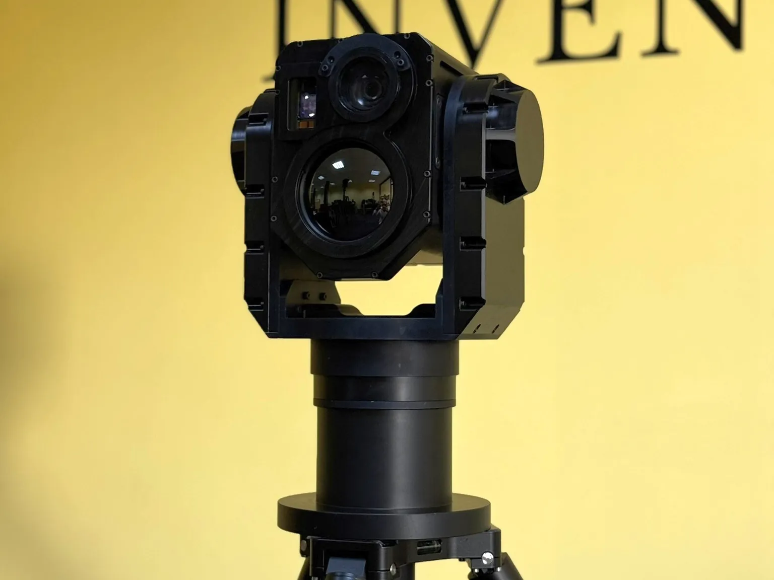 The unit deployed on a tripod — scale and usage context