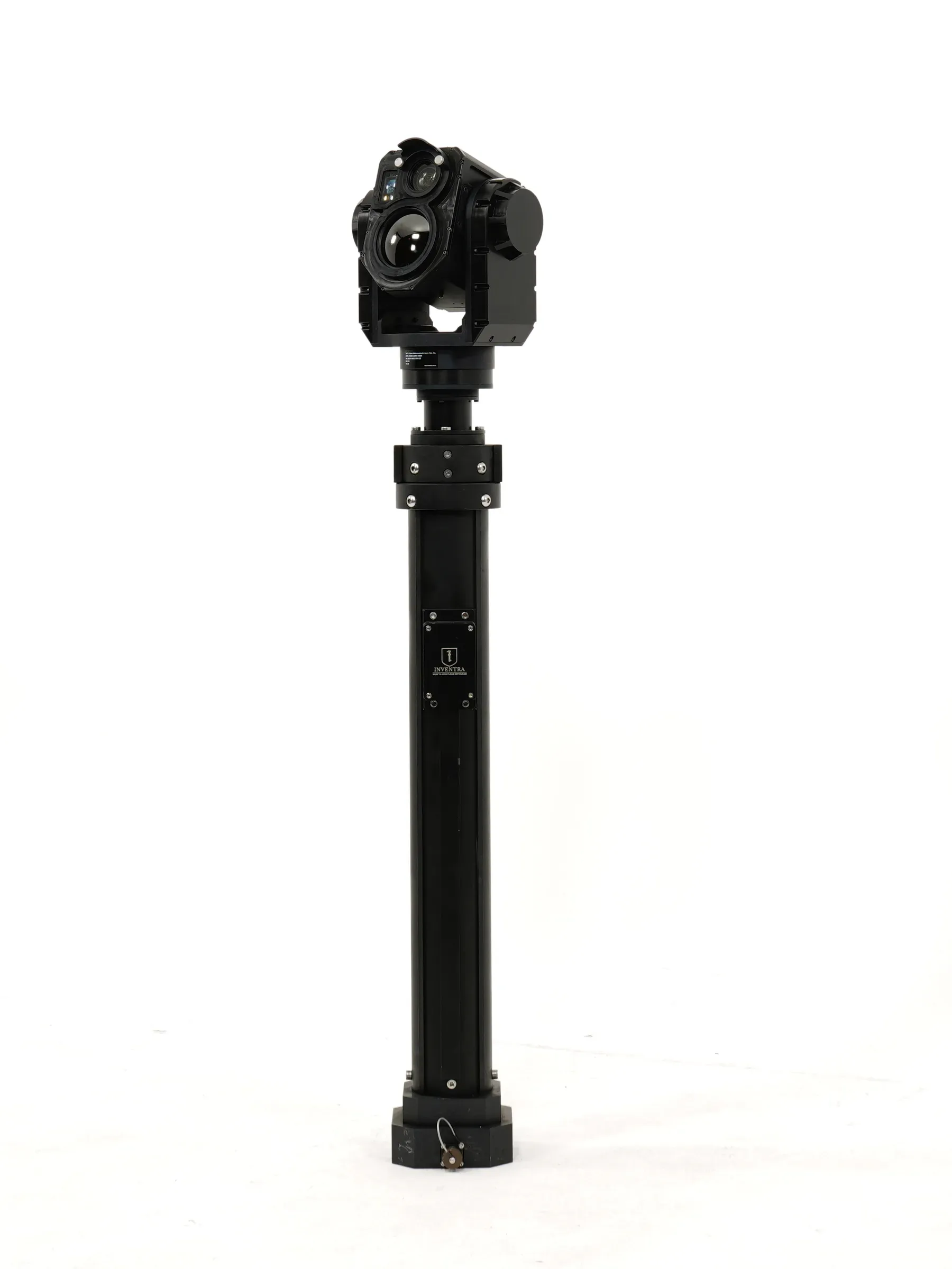 A SEG14 gimbal stands on an extended mast against a light sweep.